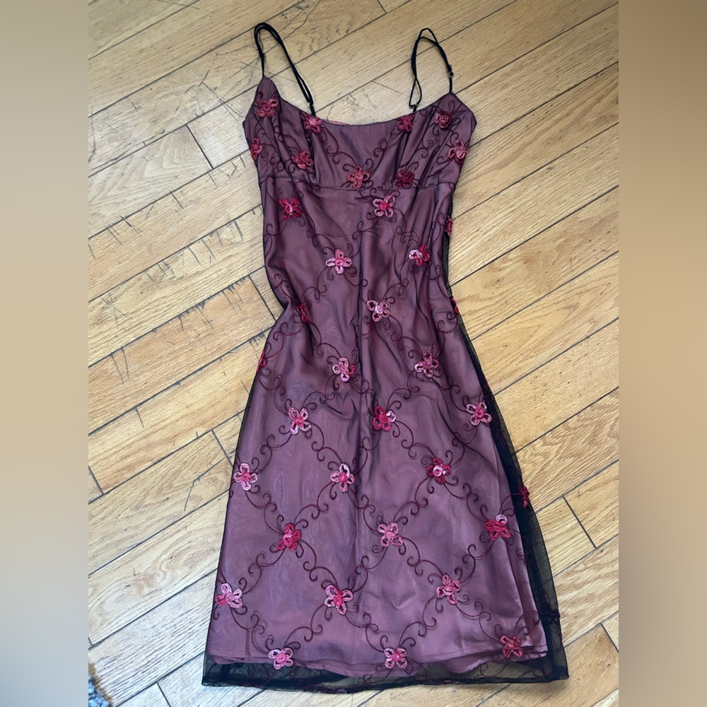 Rare Vintage Betsey Johnson Black and Pink Floral Dress